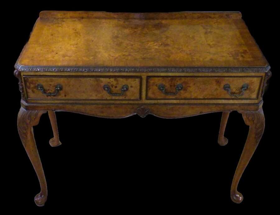 Burr Walnut Console Server Table