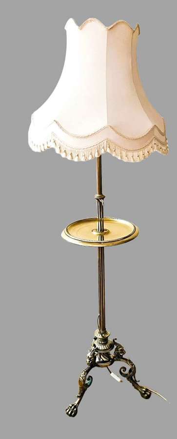 Early 20th Century Brass Corinthian Standard Adjustable Lamp