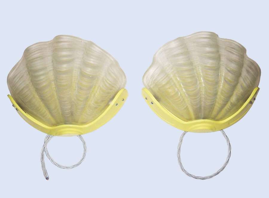 A Pair of Art Deco Odeon Clam Shell Wall Lights