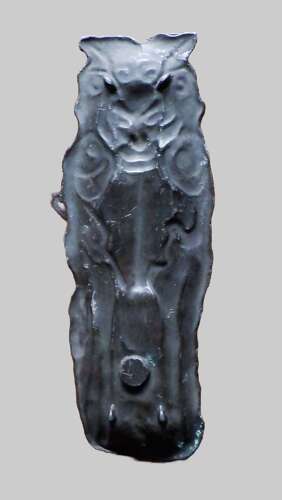 Japanese Curio Devil Pen Tray with Compass