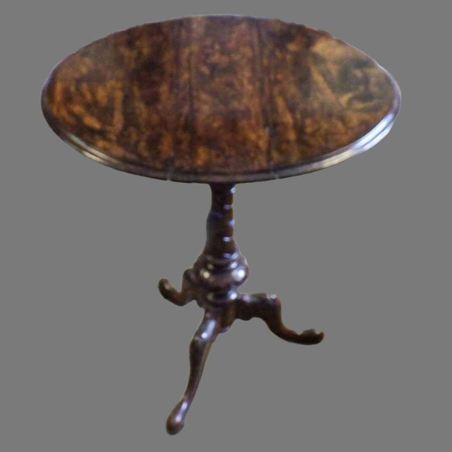 19th Century Oak Tilt Top Wine/Occasional Table