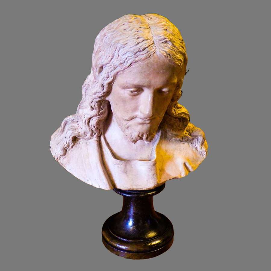 French Terracotta Bust of Jesus Christ