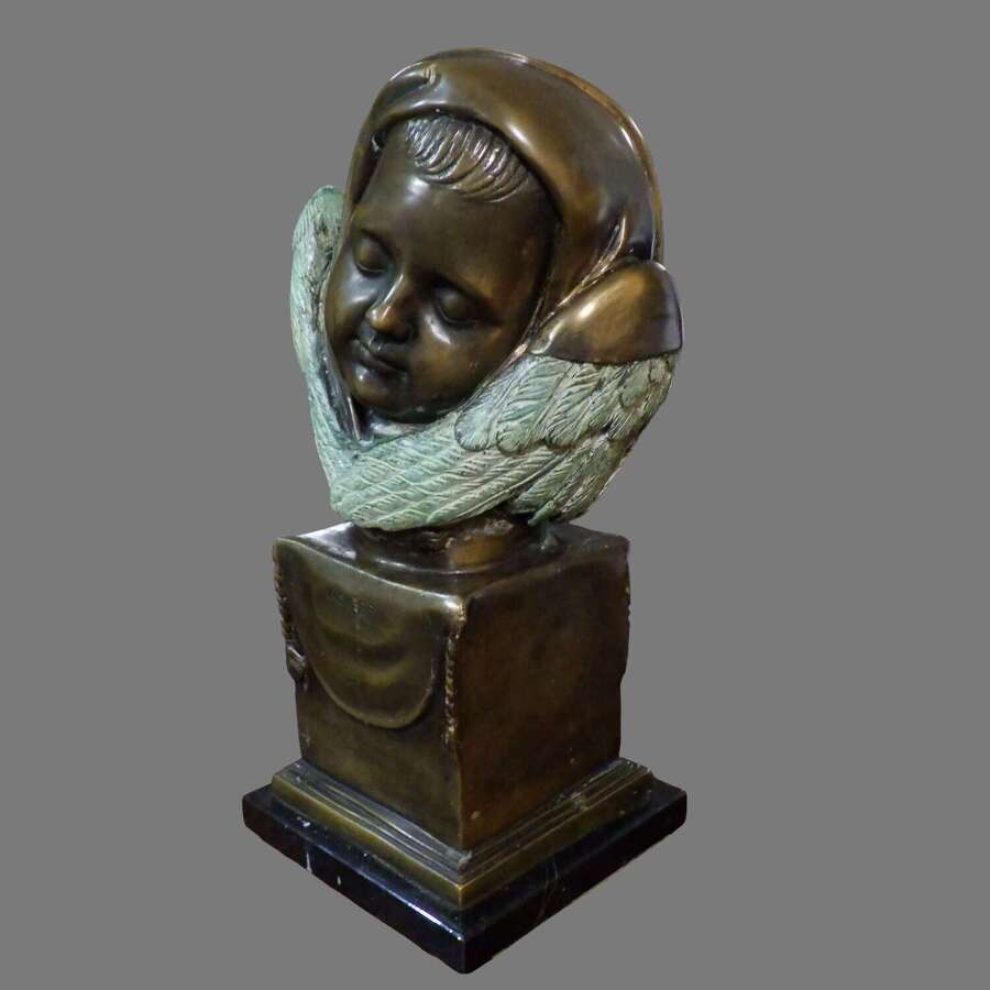 J. S. Westmacott (1823- 1900) "Asleep". Bronzed sculpture, signed.