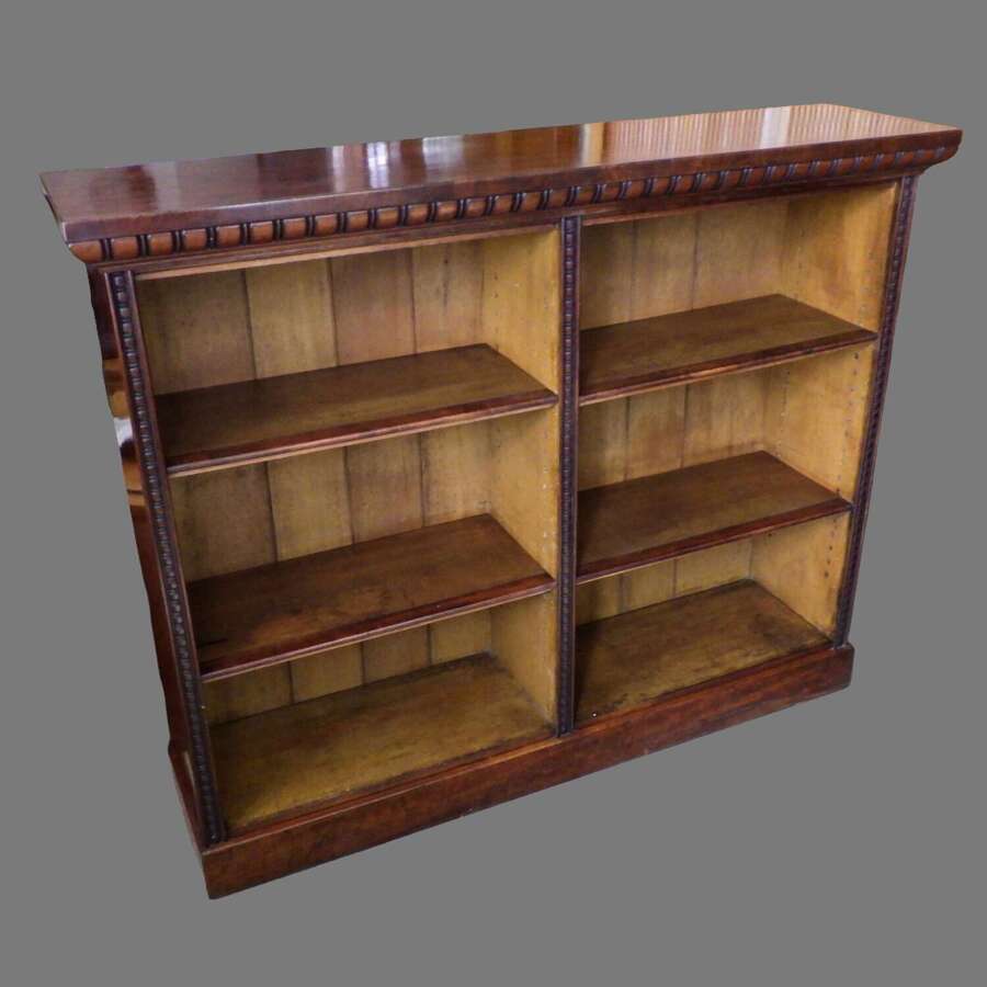 Victorian Regency Style Breakfront Open Bookcase