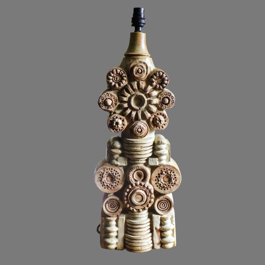 Brutalist Bernard Rooke Large Totem Table Lamp
