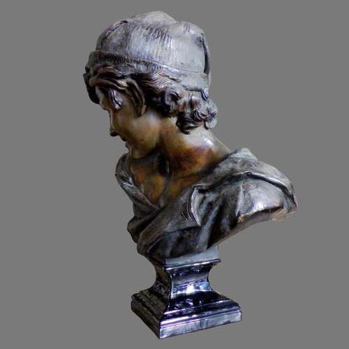 C1920 Cold Painted Terracotta Bust Titled Neapolitan Fisher Boy